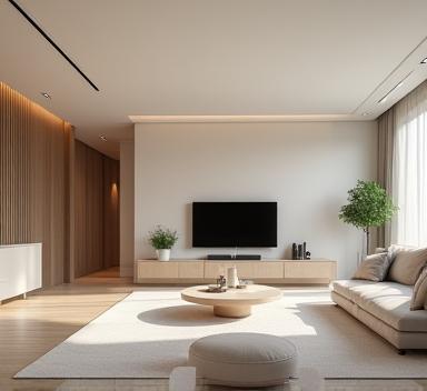 Modern minimalist oda ve entegre teknoloji